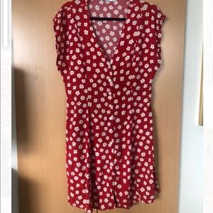 Floral Red mini dress - size L